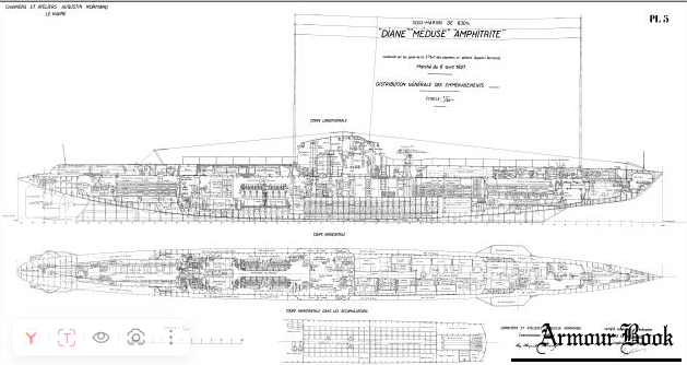 Файл:Чертёж ПЛ типа Диана.png