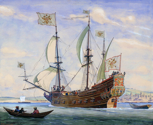 Файл:22-пушечный корабль «Орел»». Художник Владимир Голицын.jpg
