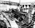 «Бородино». Формирование корпуса носовой оконечности корабля по состоянию на 10 июля 1913 года.