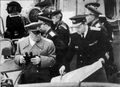 Министр обороны СССР Маршал Советского Союза Г. К. Жуков на ходовом мостике крейсера «Куйбышев» во время похода с дружественным визитом в Югославию. Октябрь 1957 года.j