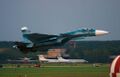 Серийный Су-33 (борт.№ красный 72) в полёте на малой высоте во время авиашоу