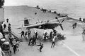 Бомбардировщик Fairey Barracuda на палубе авианосца HMS Furious