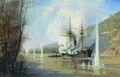 Боголюбов А.П. Атака турецкого парохода миноносной лодкой «Шутка» 16 июня 1877 года.