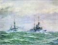 Броненосцы типа King Edward VII в море фрагмент картины английского художника А.К.Б.Калла