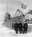 Подводная лодка «С-13» - учебный кабинет 2-го Высшего Военно-Морского Училища подводного плавания на рейде Даугавы. Рига, 1956 год.