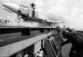 Запуск самолёта с катапульты USS Forrestal