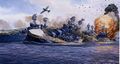 Том Фримэн. "Last Torpedo". По мотивам катастрофы на Перл Харбор. 1941 год. Maryland позади слева.