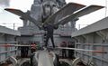 Поднятие Ка-27 на вертолётоподъёмнике из ангара крейсера