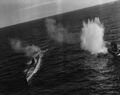 Немецкие подлодки U-66 и U-117 во время атаки американским самолетом (07.08.1943г.)