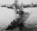 Подлодка "Скорпион" (SSN-589) заходит в гавань Портсмута (Англия) во время своего первого плавания в Европейских водах.
