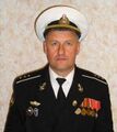 Старший мичман Николай Леонидович Вербицкий с юбилейными знаками «40 лет Радиостанции ВМФ «Антей»» и «45 лет Радиостанции ВМФ «Антей»». Фото 2010 г.