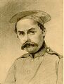 Тарас Шевченко как солдат отдельного линейного батальона Русской армии в бескозырке, 1847 год.