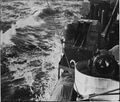 Учебный крейсер «Фрунзе» в штормовом Северном море. Июнь 1959 года.