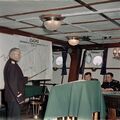 командир капитан 1 ранга Казенный, замполит - капитан 3 ранга, и зам по строевой капитан-лейтенант Барышев