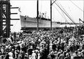 Церемония спуска на воду легкого крейсера «Галатея», 9 августа 1934 г.