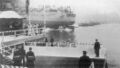 Броненосец во время спуска на воду. 1906