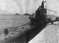 Общий вид повреждений «Щ-403» от тарана немецкого тральщика 19 февраля 1942 года.