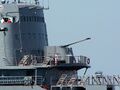 57-мм палубная спаренная зенитная артустановка ЗИФ-31на БДК «Саратов» (фото А.Бричевский, 30 июля 2006 г.)