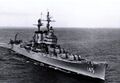 Легкий крейсер USS Roanoke. Вид на правый борт спереди