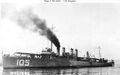 USS Mugford в гавани, примерно 1920 год.