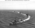 USS Farragut (DD-348) во главе эскадры эсминцев на манёврах, 14 сентября 1936.