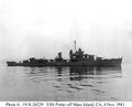 USS Porter (DD-356) покидает остров Маре, Калифорния, 4 ноября 1941