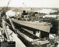 USS William D. Porter перед церемонией спуска на воду.