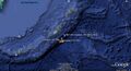Спутниковый снимок Google Earth, с местом где был найден USS Grayback