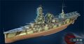 Модель линкора-авианосца VI уровня Ise в онлайн-игре World of Warships.