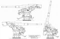 Конструкция 105-мм/45 орудийной установки M.P.L. C/30D от 88-мм орудий. Без щита.