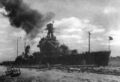 Крейсер «Киров» ведет огонь по позициям противника во время наступления на Карельском перешейке, 7 июля 1944 года