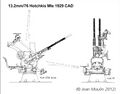 Схема 13,2-мм пулемета Hotchkiss (CAD) Mle 1929.