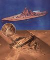 Покрашенный линкор USS Nevada - цель для бомбы Эйбл