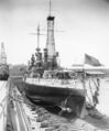 USS Oregon в сухом доке верфи Маре-Айленд, Вальехо, Калифорния 1912 год