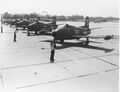 North American FJ-1 Fury из состава VF-51 Screaming Eagles готовятся к старту воздушной гонки Bendix Trophy.