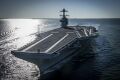 USS Gerald R. Ford на заводских испытаниях 9 апреля 2017 года