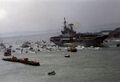 Прибытие флагманского авианосца «Гермес» в Портсмут по окончании Фолклендской войны, 21 июля 1982 года. Фото: Robert Dear / AP / East News