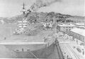 Авианосец HMS Implacable у причала Мельбурна (1 марта 1946 года).