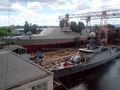 Выведенный из эллинга головной корабль проекта 22160 «Василий Быков». 23 июня 2017 года