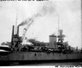 ARA Almirante Brown во время модернизации, 15 декабря 1943 г. Испытания нового крана для спуска на воду плавсредств и гидросамолетов.