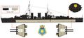 HMS Apollo, январь 1945 г. На врезке герб корабля.