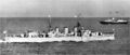 HMS Apollo под флагом командующего Флотом метрополии встречает королевскую яхту «Британия». Инвергордон, 27 мая 1957 г.