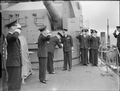 Адмирал Тови встречает короля Георга IV на борту линкора HMS King George V, Скапа Флоу, 1 июня 1942 года