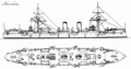 Схема крейсера IJN Akitsushima.