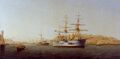 Картина Гианни "HMS Alexandra" покидает Мальту"