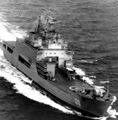 Вид с носа на десантный корабль-док "Иван Рогов", 1 мая 1982 г.