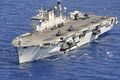 Вертолеты Apache взлетают с палубы HMS Ocean во время операции Ellamy. Ливия, 2011.