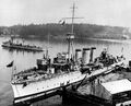 HMS Aurora с эсминцами HMS Patriot и HMS Patrician в Эскимолте (Британская Колумбия), апрель 1921 г.