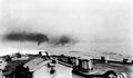 Эсминцы 3-й флотилии следуют в кильватер HMS Aretusa. Гельголандская бухта, утро 28 августа 1914 г.