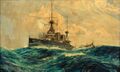 Линейный крейсер HMAS Australia. Рисунок Charles Dixon, 1913 г.